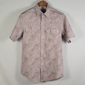 Rafter‎ C Mens Medium Pearl Snap Cowboy Shirt Paisley ProFlex 45 Western Top
